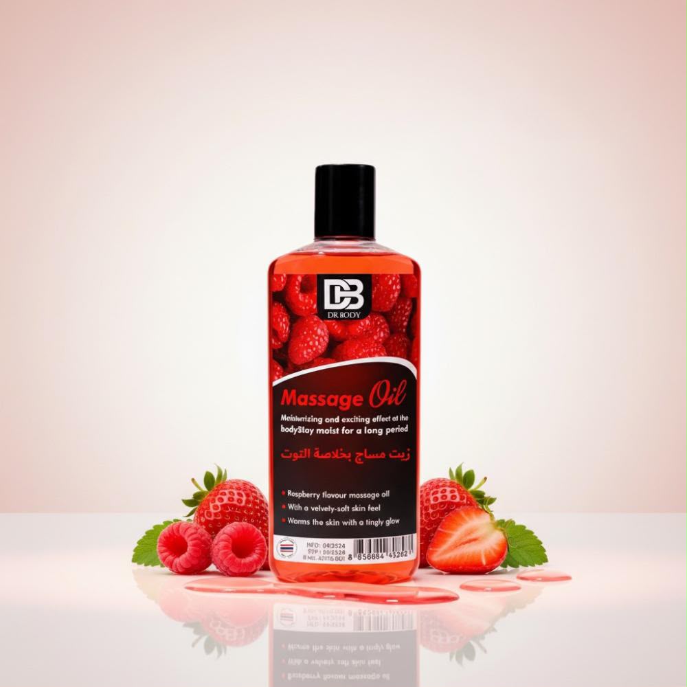 DR BODY Massage Oil - Moisturizing & Exciting Raspberry Flavour - Live Life