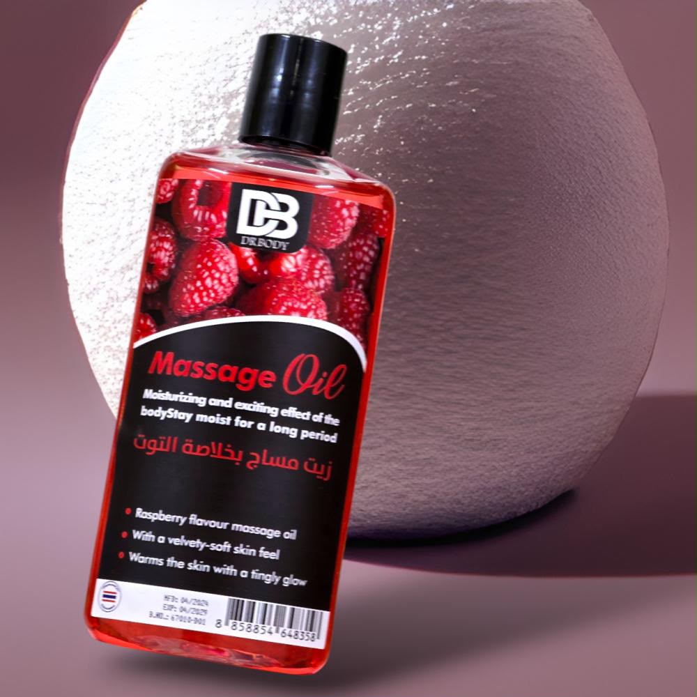 DR BODY Massage Oil - Moisturizing & Exciting Raspberry Flavour - Live Life