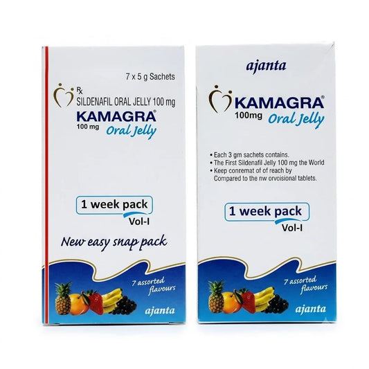Kamagra Oral Jelly 100mg - 7 Assorted Flavors Weekly Pack - Live Life
