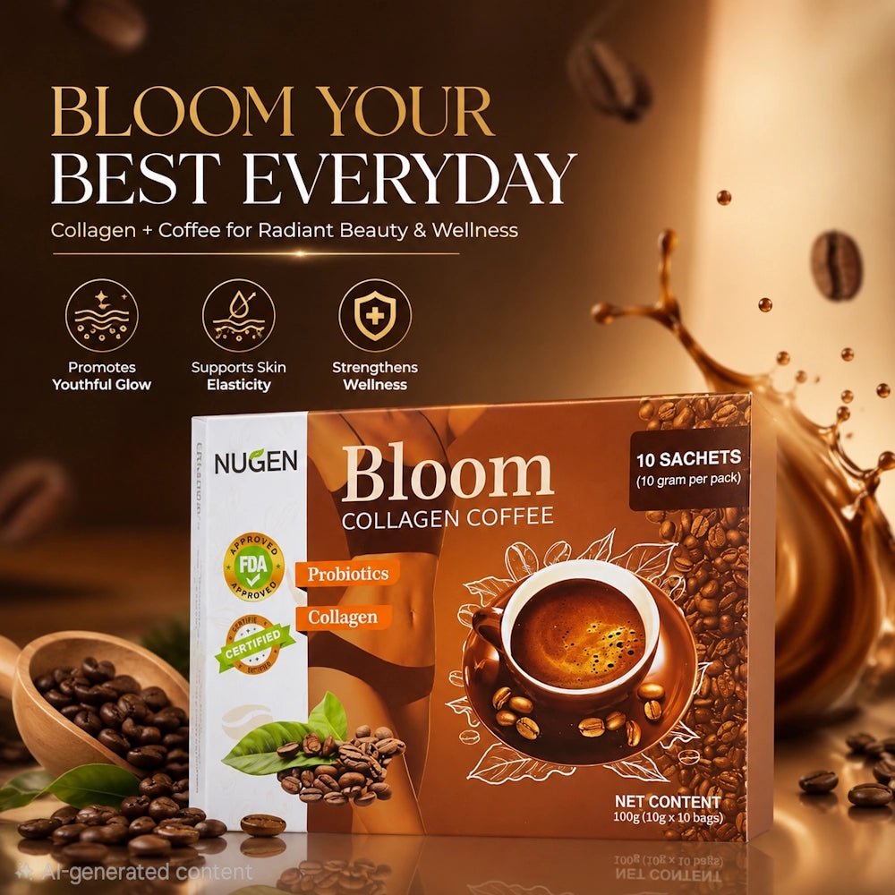 NUGEN Bloom Collagen Coffee - 10 Sachets (10g per pack) - Live Life